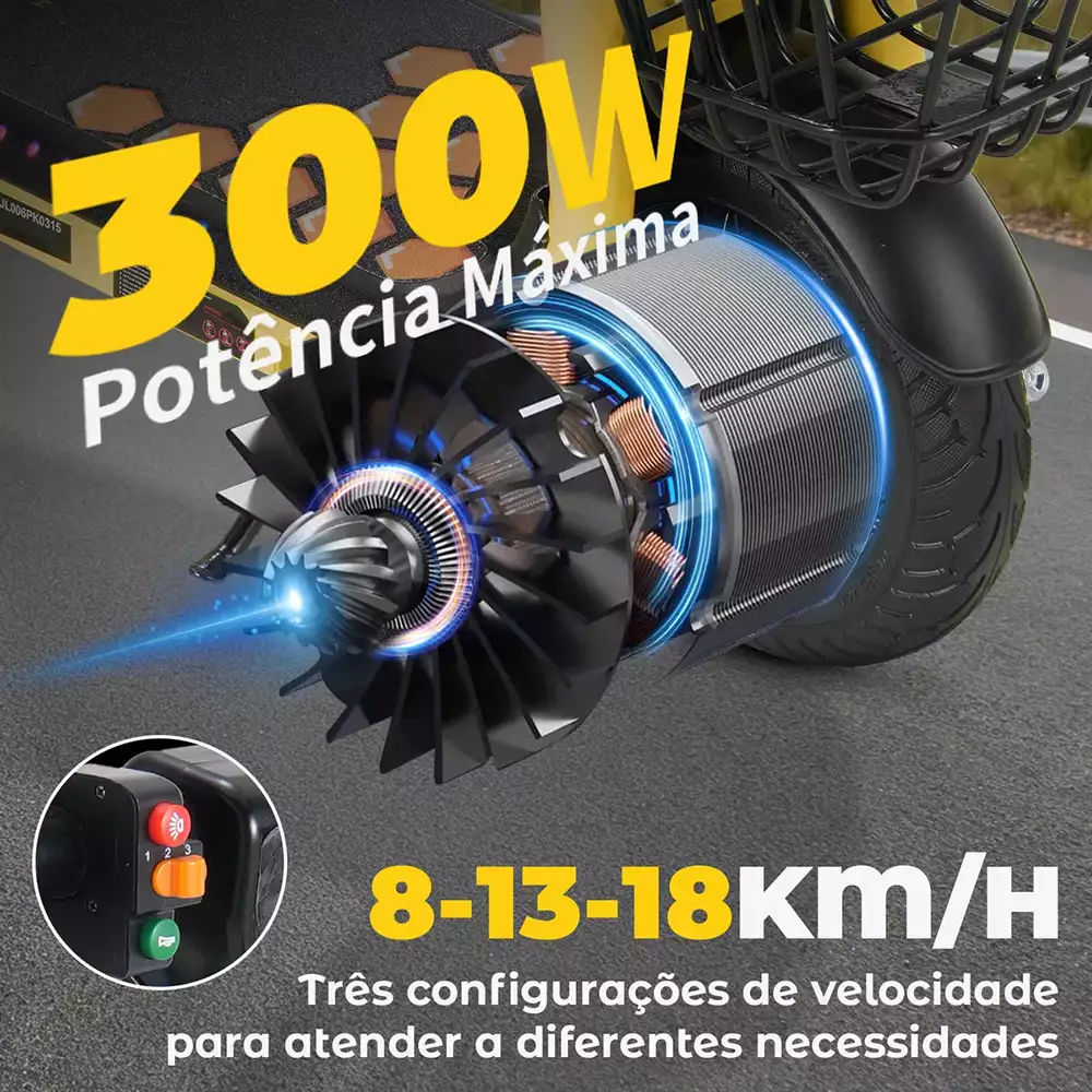 Detalhe técnico do Patinete elétrico Honeywhale Jl006