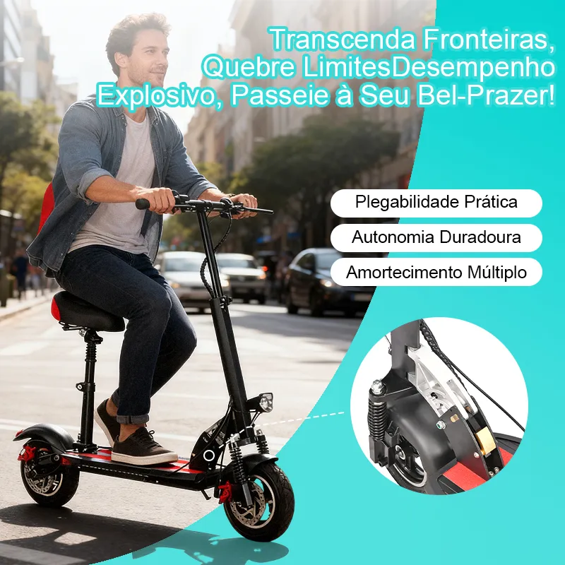 Detalhe técnico do Patinete elétrico Wall T10 800w