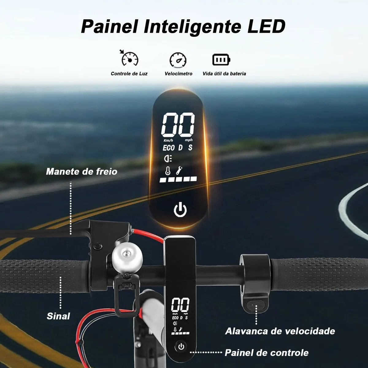 Detalhe técnico do Patinete elétrico BrisaBras D01