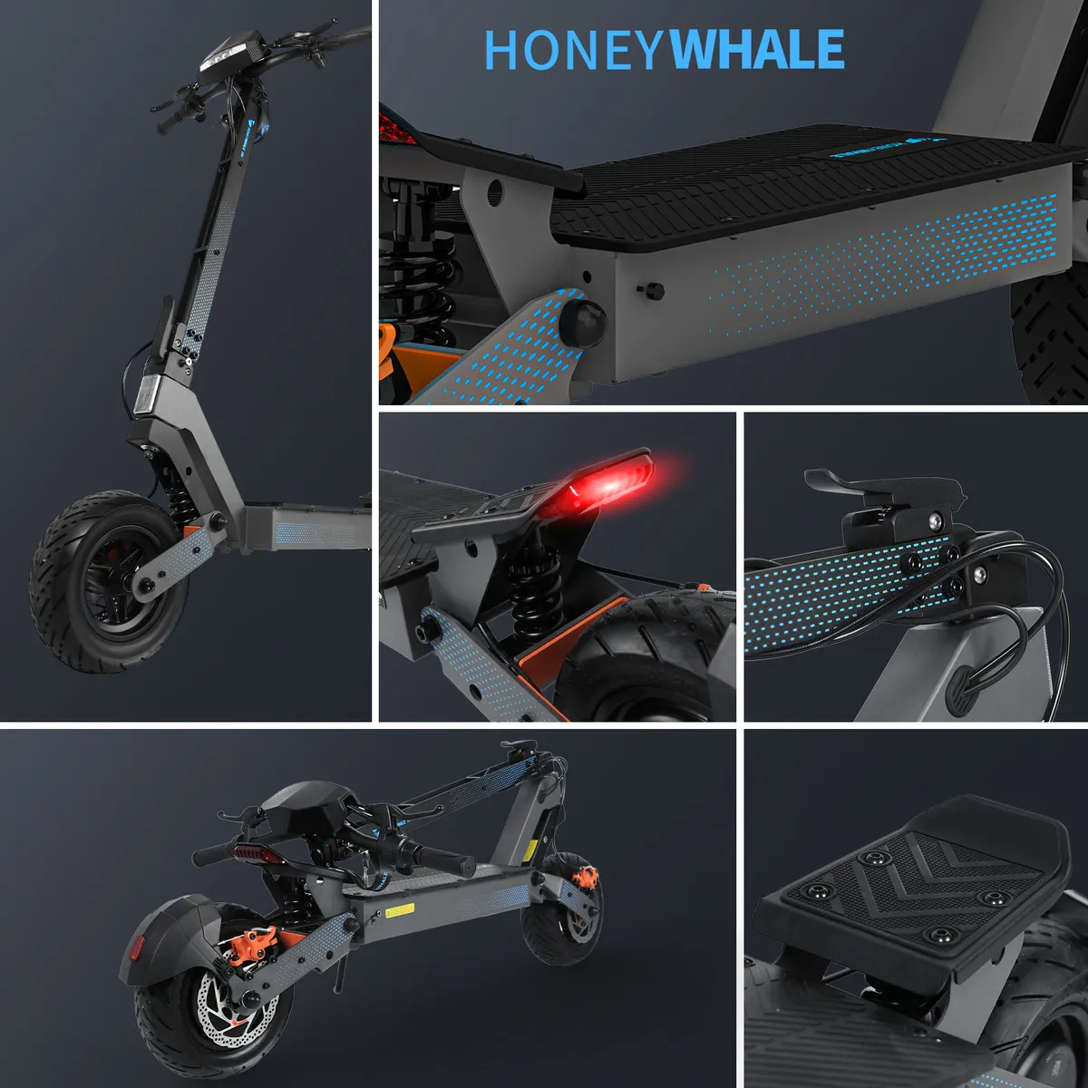 Patinete elétrico Honeywhale H4 com autonomia de 70km e motor de 1800W