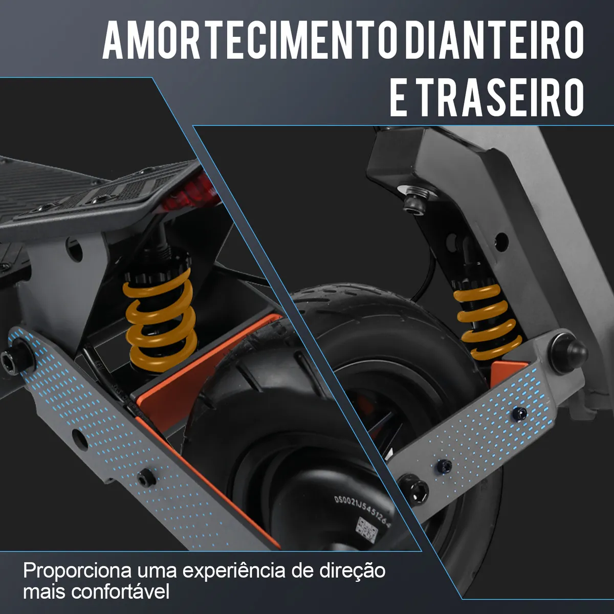 Detalhe técnico do Patinete elétrico Honeywhale H4