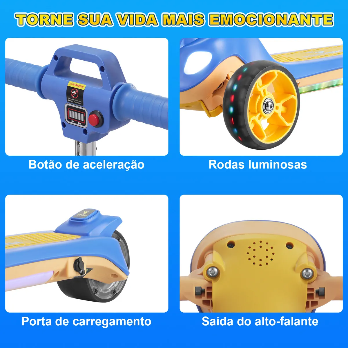 Detalhe técnico do Patinete elétrico Honeywhale Rm2 Pro