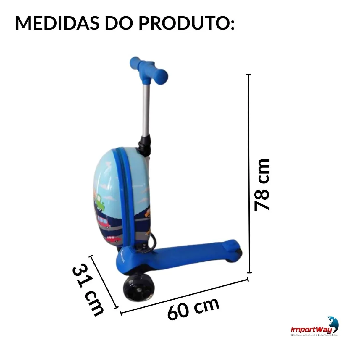 Detalhe técnico do Patinete elétrico ImportWay Bw450az