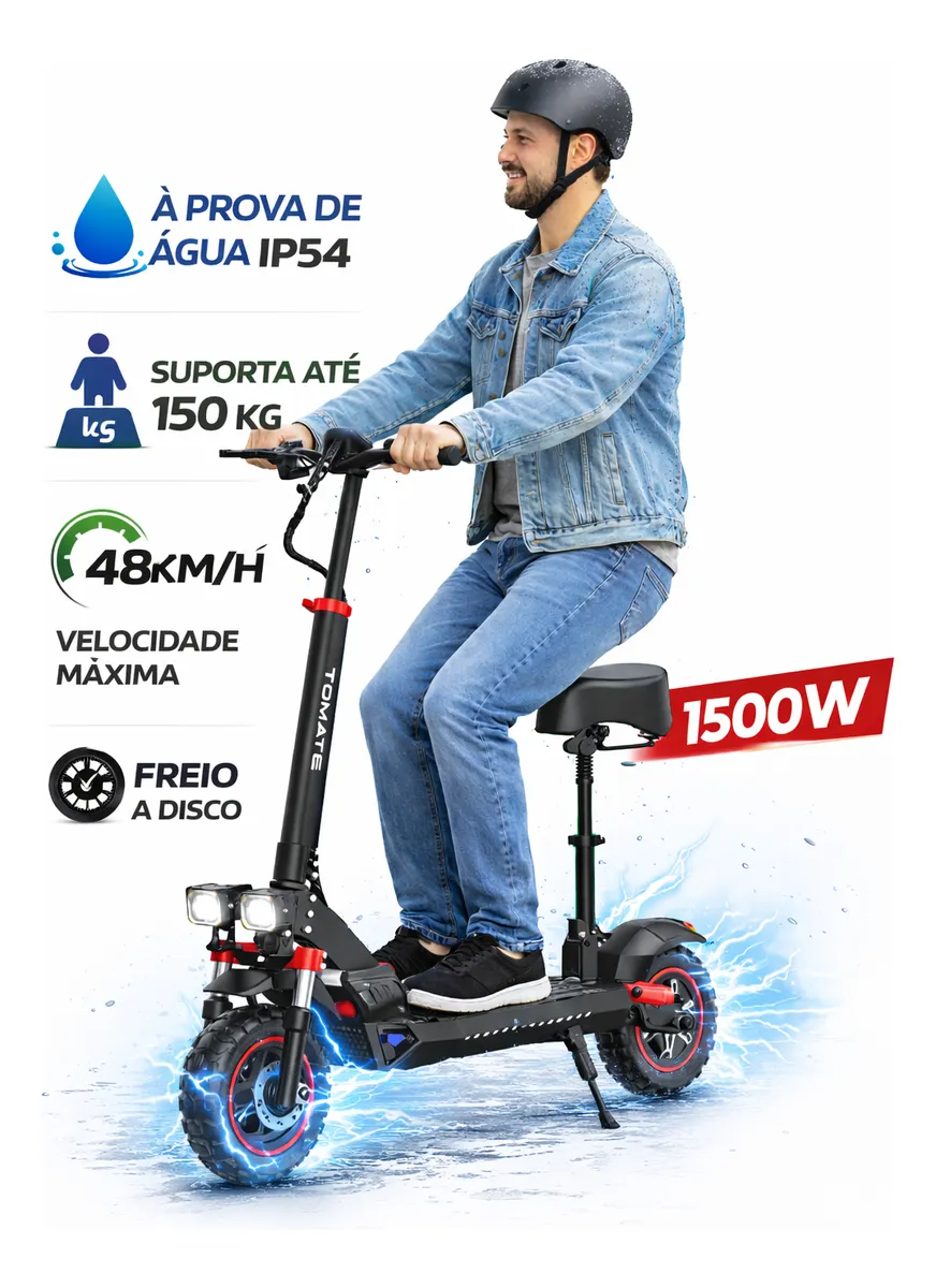 Detalhe técnico do Patinete elétrico TOMATE Mpe 56