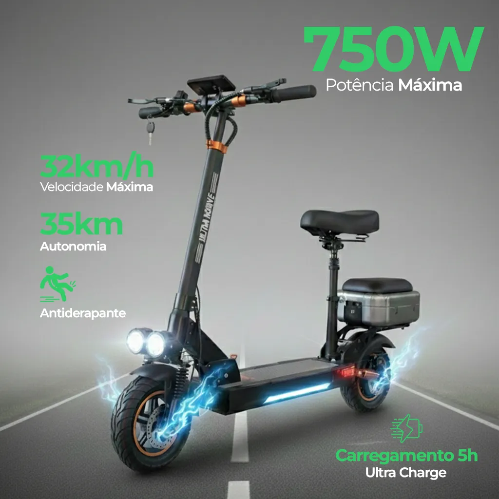 Detalhe técnico do Patinete elétrico Ultra Moove Joy