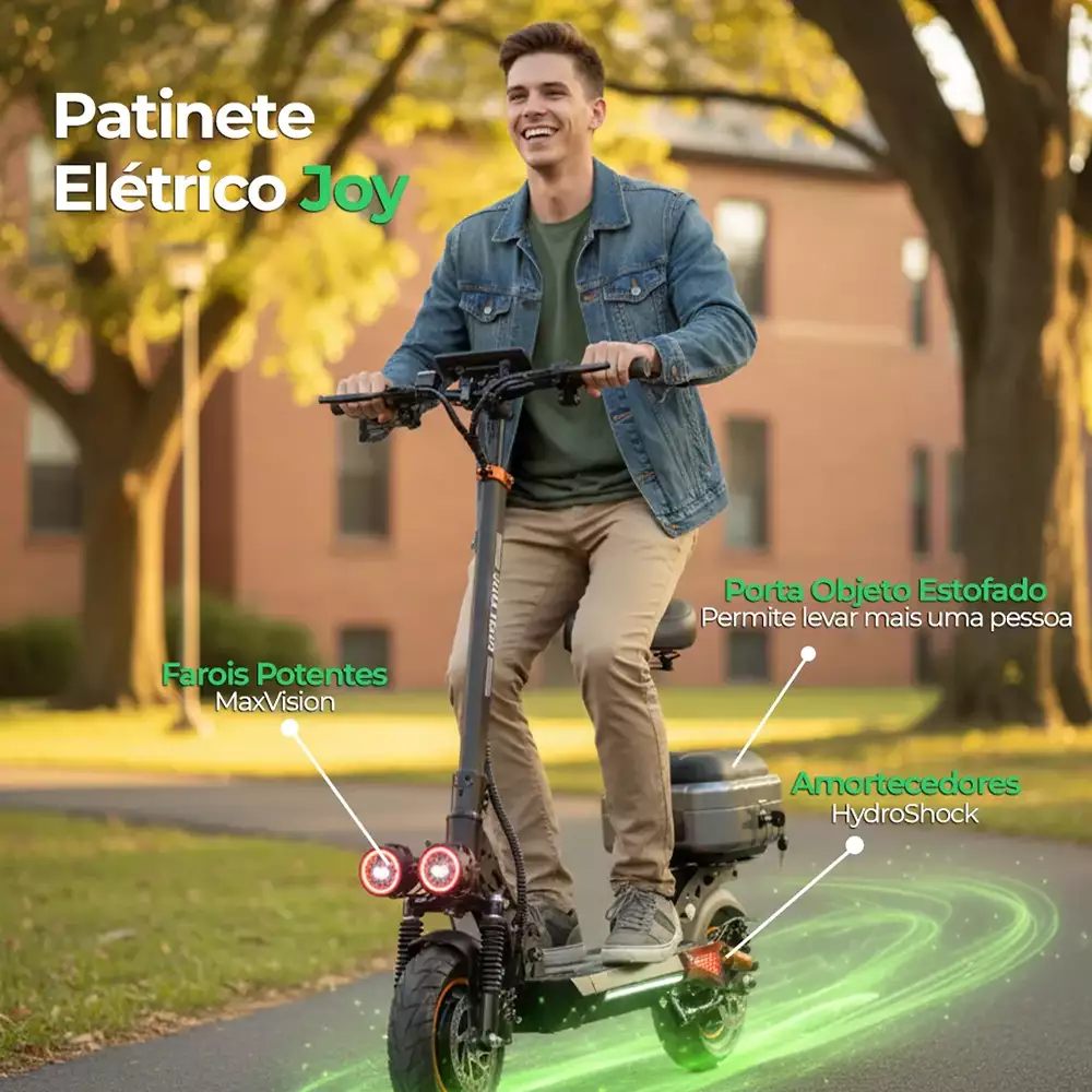 Patinete elétrico Ultra Moove Joy com autonomia de 35km e motor de 500W