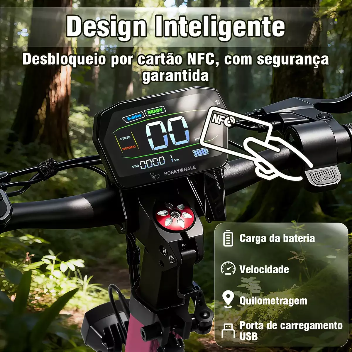 Detalhe técnico do Patinete elétrico Honeywhale G3 Pro