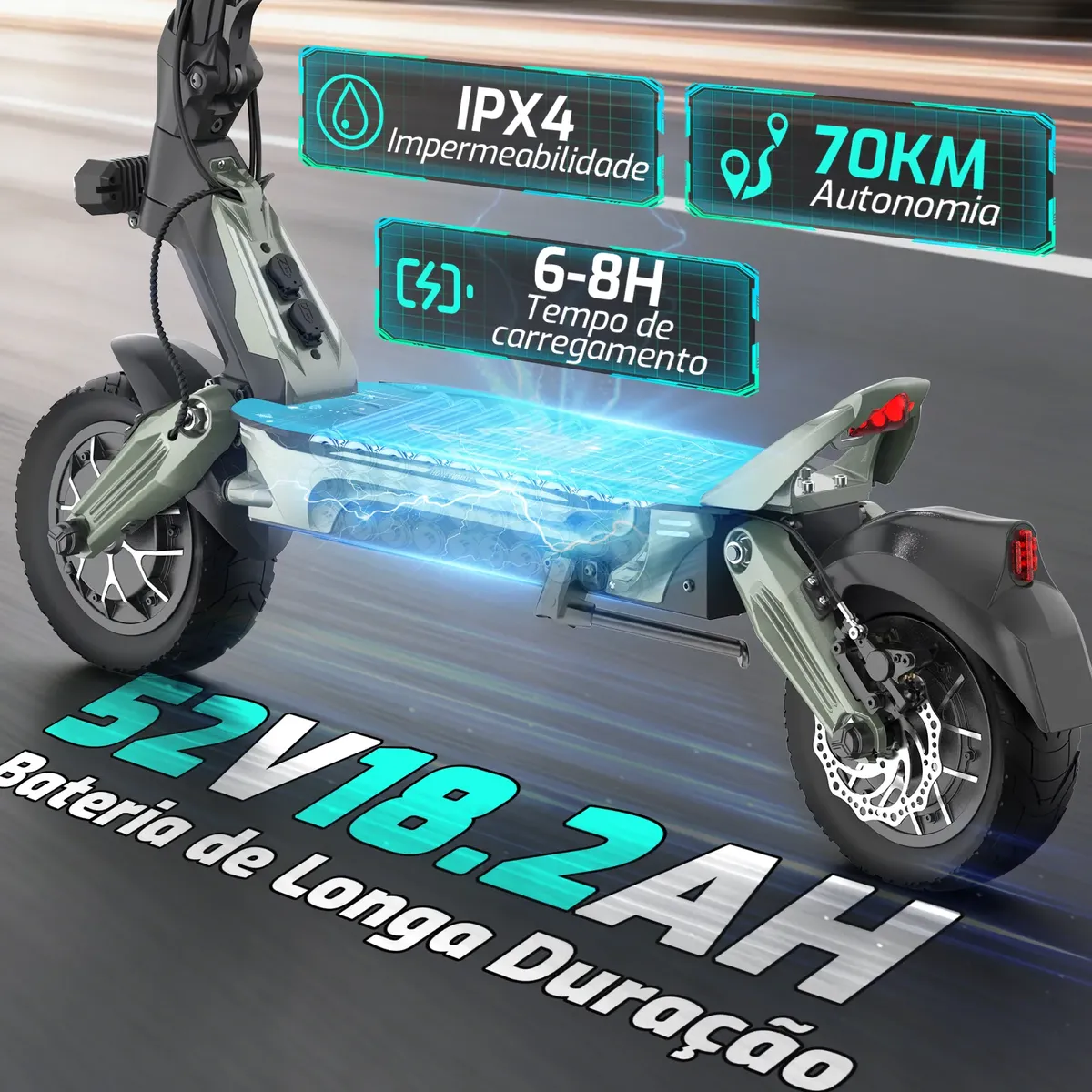 Detalhe técnico do Patinete elétrico Honeywhale Gt1 Mini