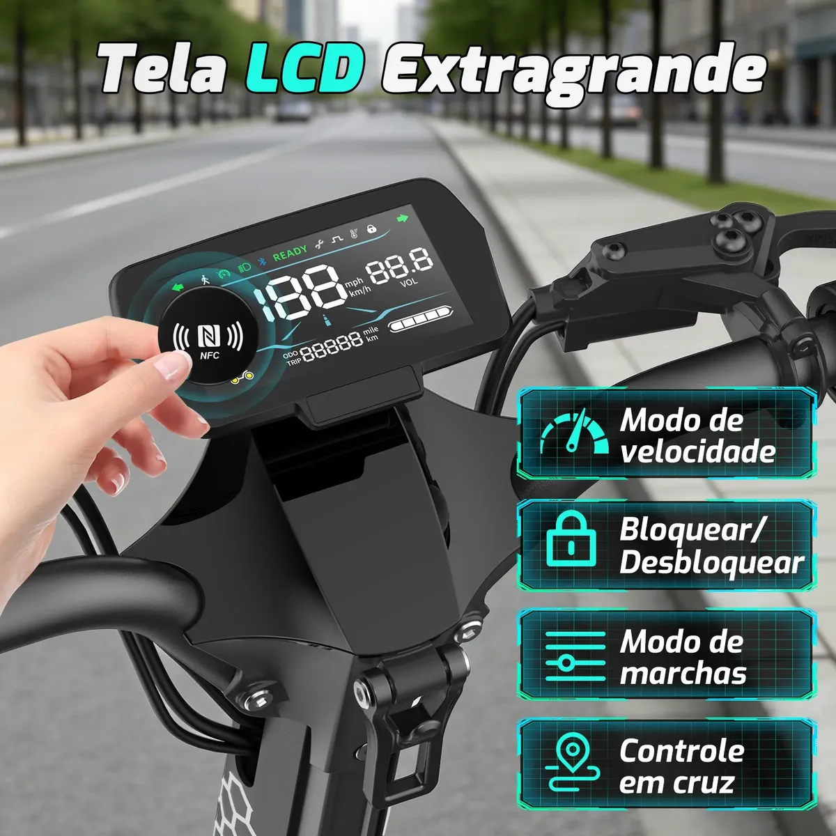 Detalhe técnico do Patinete elétrico Honeywhale Gt1 Mini