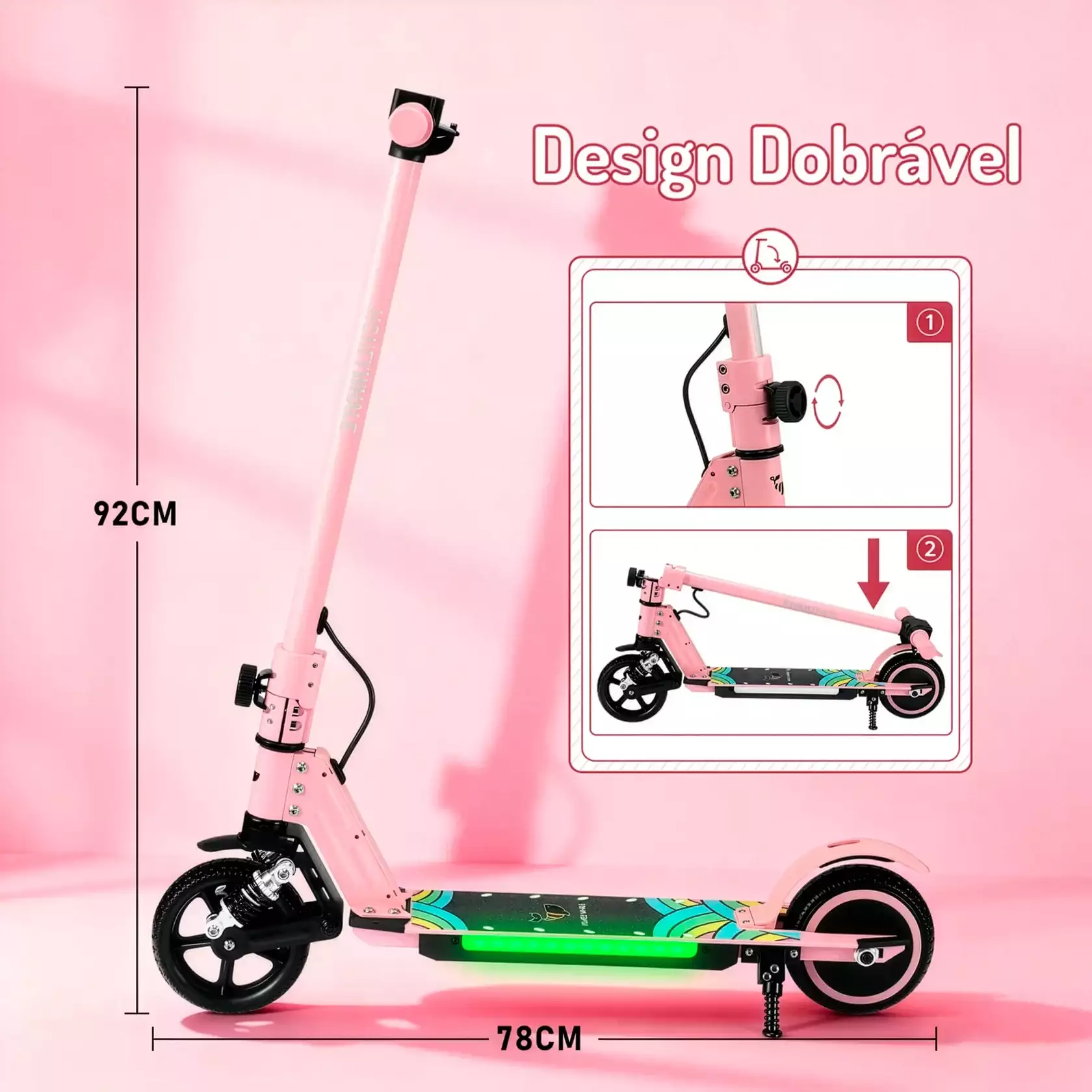 Detalhe técnico do Patinete elétrico Honeywhale E10s