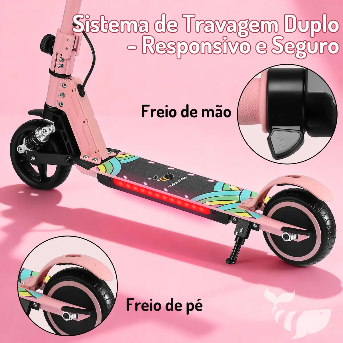 Detalhe técnico do Patinete elétrico Honeywhale E10s