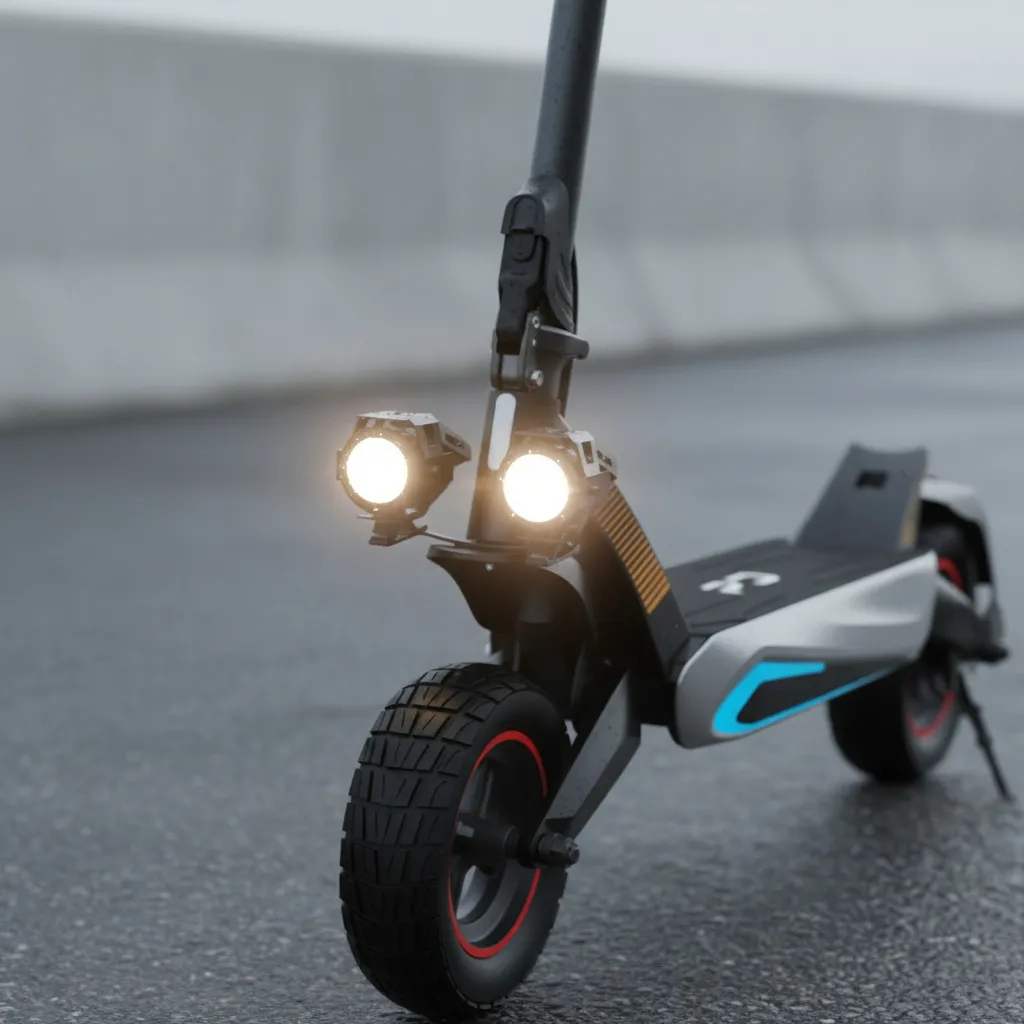 Detalhe técnico do Patinete elétrico Veego T2 Pro