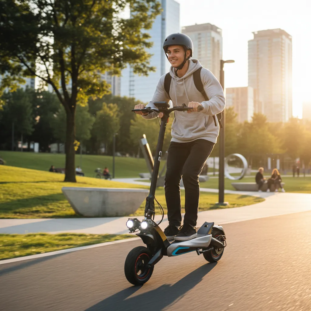 Detalhe técnico do Patinete elétrico Veego T2 Pro