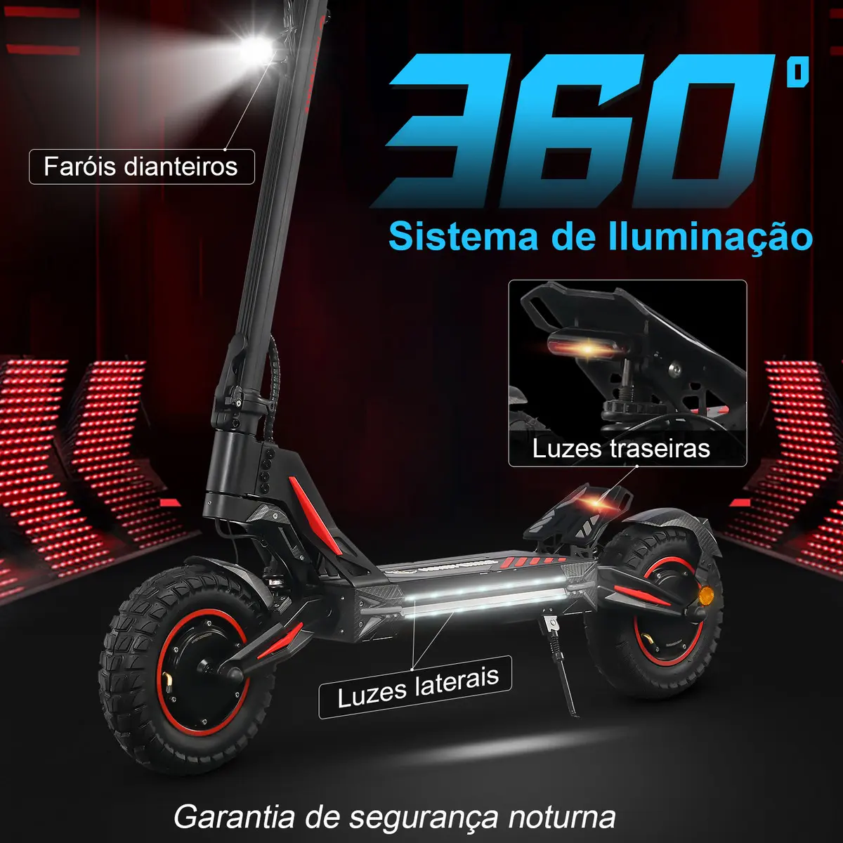 Detalhe técnico do Patinete elétrico Honeywhale G4 Max