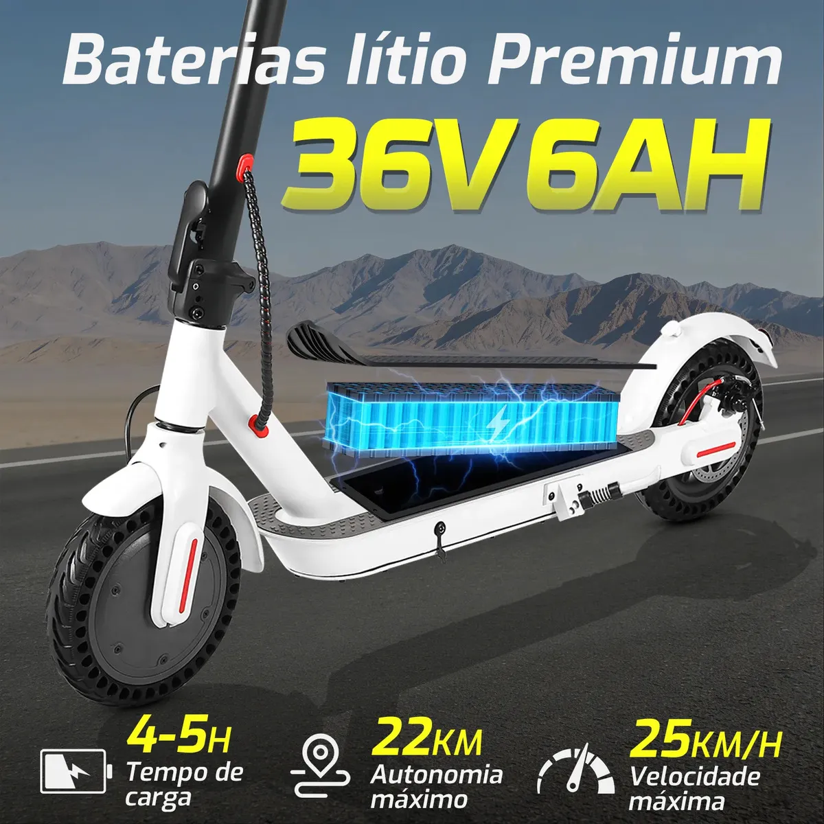 Detalhe técnico do Patinete elétrico GM5 P1