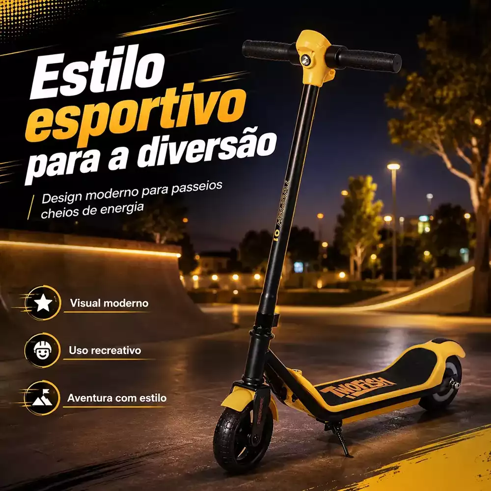 Detalhe técnico do Patinete elétrico TwoFish Q1