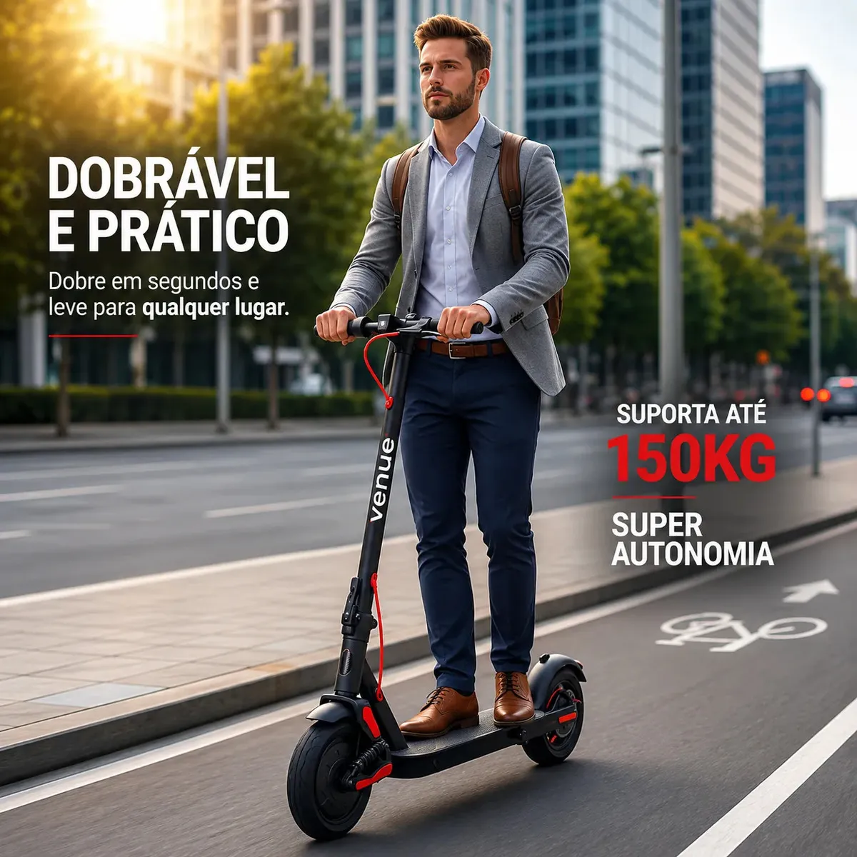 Patinete elétrico Venue VN-01 com autonomia de 25km e motor de 350W